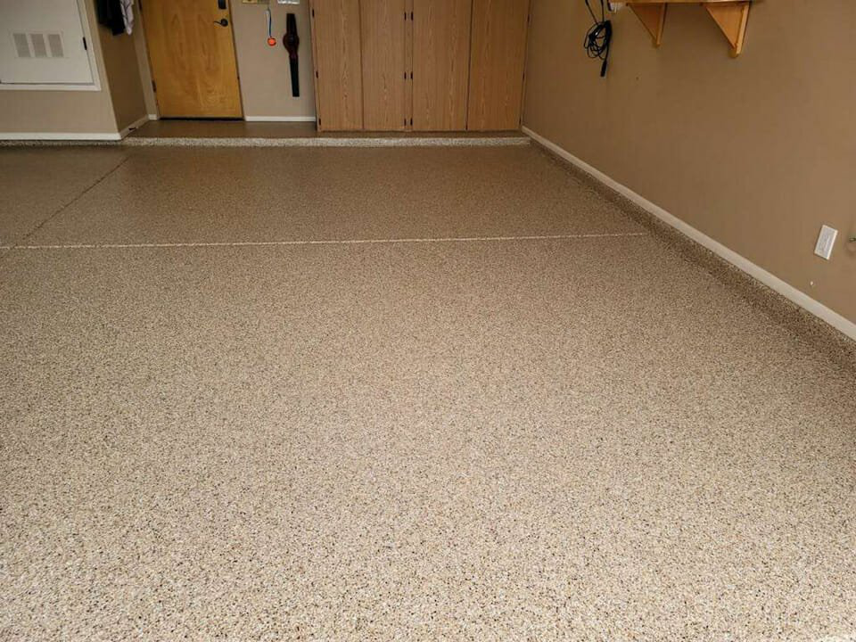 A closeup of a floor with epoxy coating