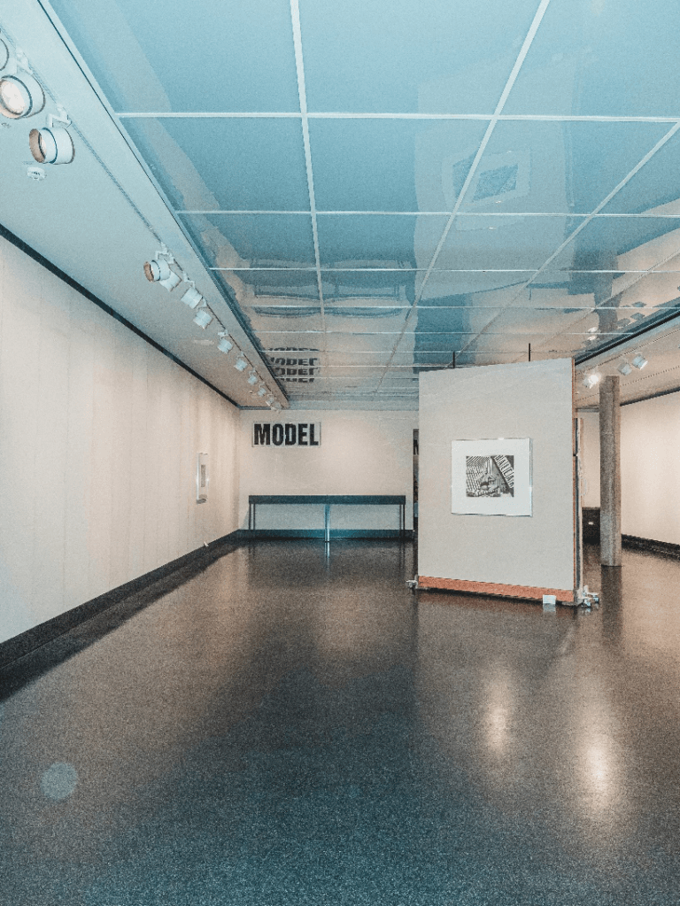 A shiny concrete floor