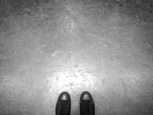 Shoes on an epoxy floor