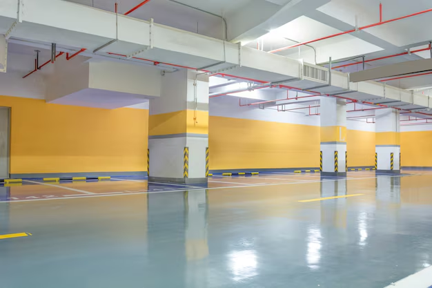 Epoxy floor in a garage