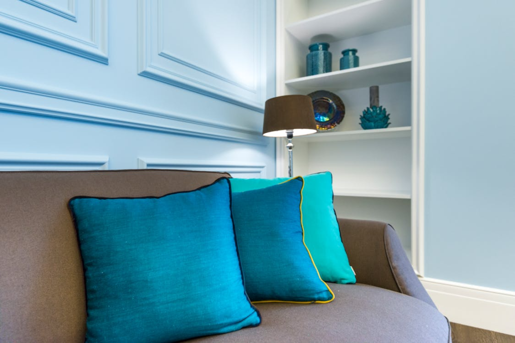 An image of a blue wall