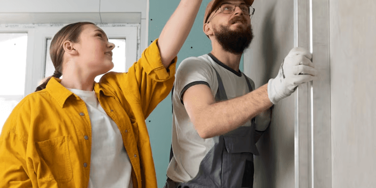 A homeowner instructing a worker