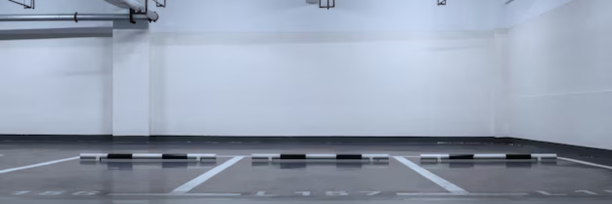 A newly polished garage floor