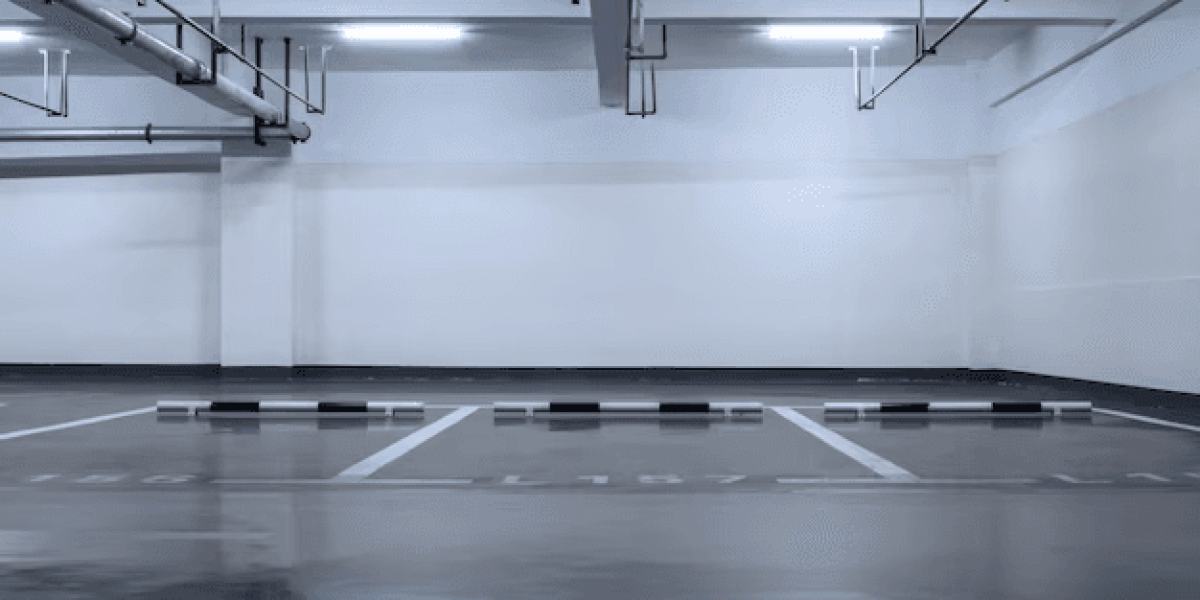 A newly polished garage floor