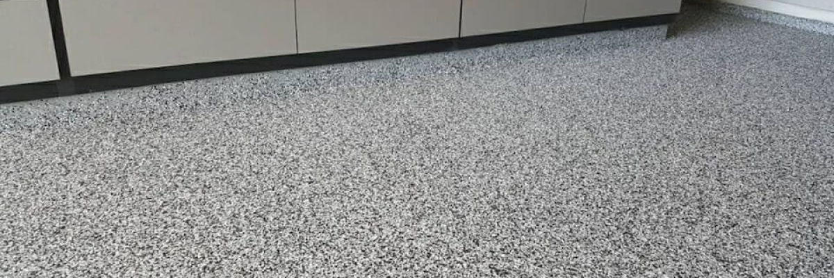 A professionally coated floor with epoxy