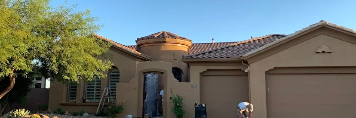 Exterior of a newly painted house
