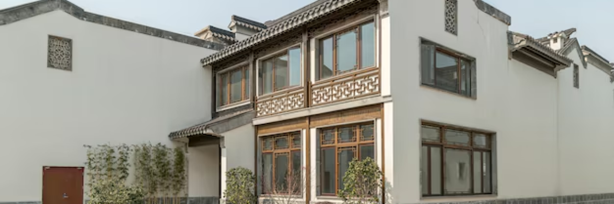 Exterior of a newly painted house